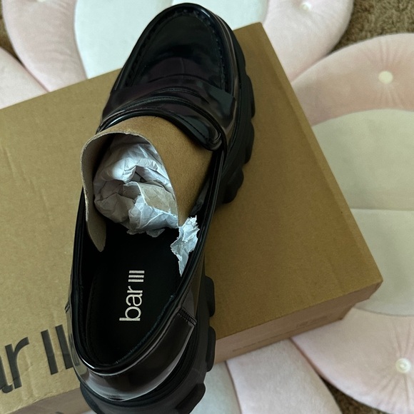 Bar III Women's Black and Gold Chunky Loafers - Picture 3 of 4